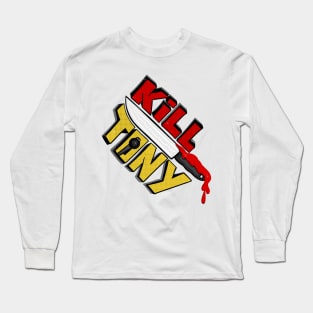 Kill Tony Podcast Fun Fan Logo WIth Microphone and a Knife (White) Long Sleeve T-Shirt